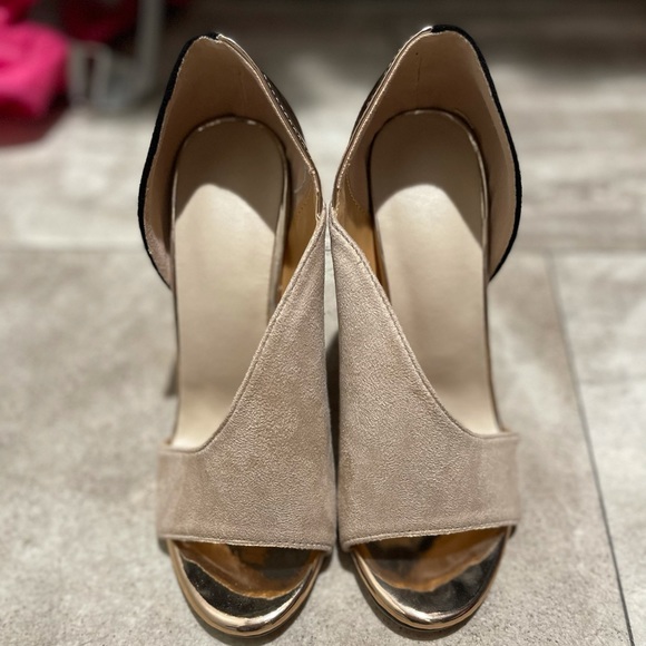 Colorblock peep toe high-heeled sandals - Picture 3 of 3